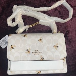 Klare Crossbody In Signature Canvas With Bee Print with Wrislet